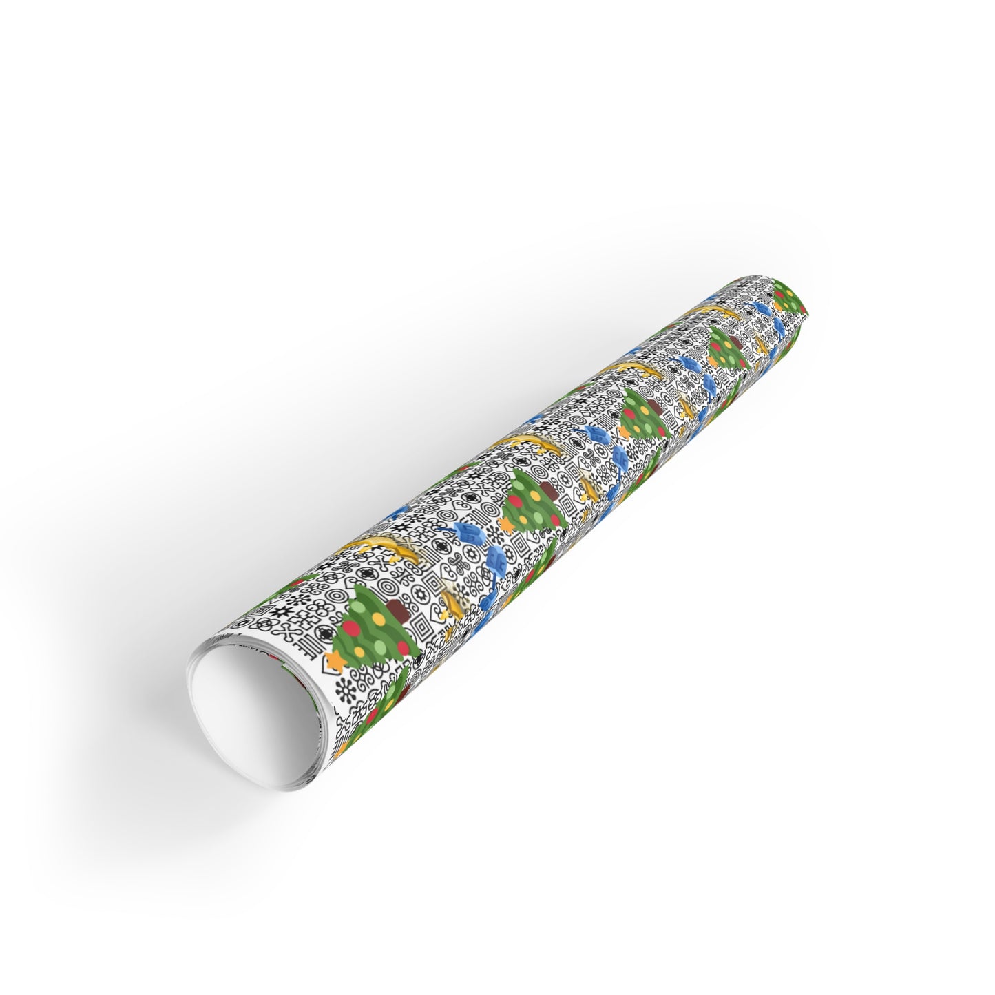 December Holidays (Black Background) Gift Wrapping Paper Rolls, 1pc