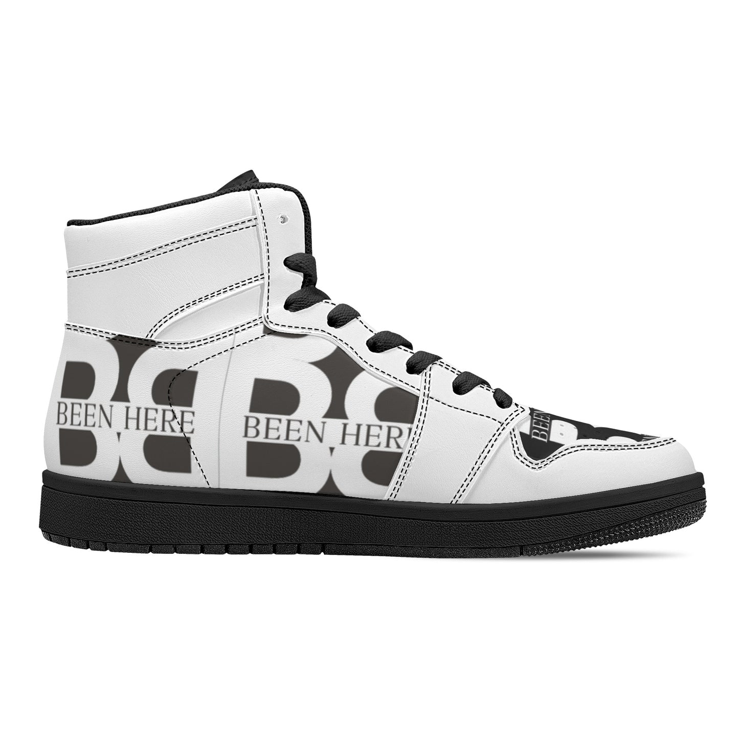 Mens High Top Leather Sneakers