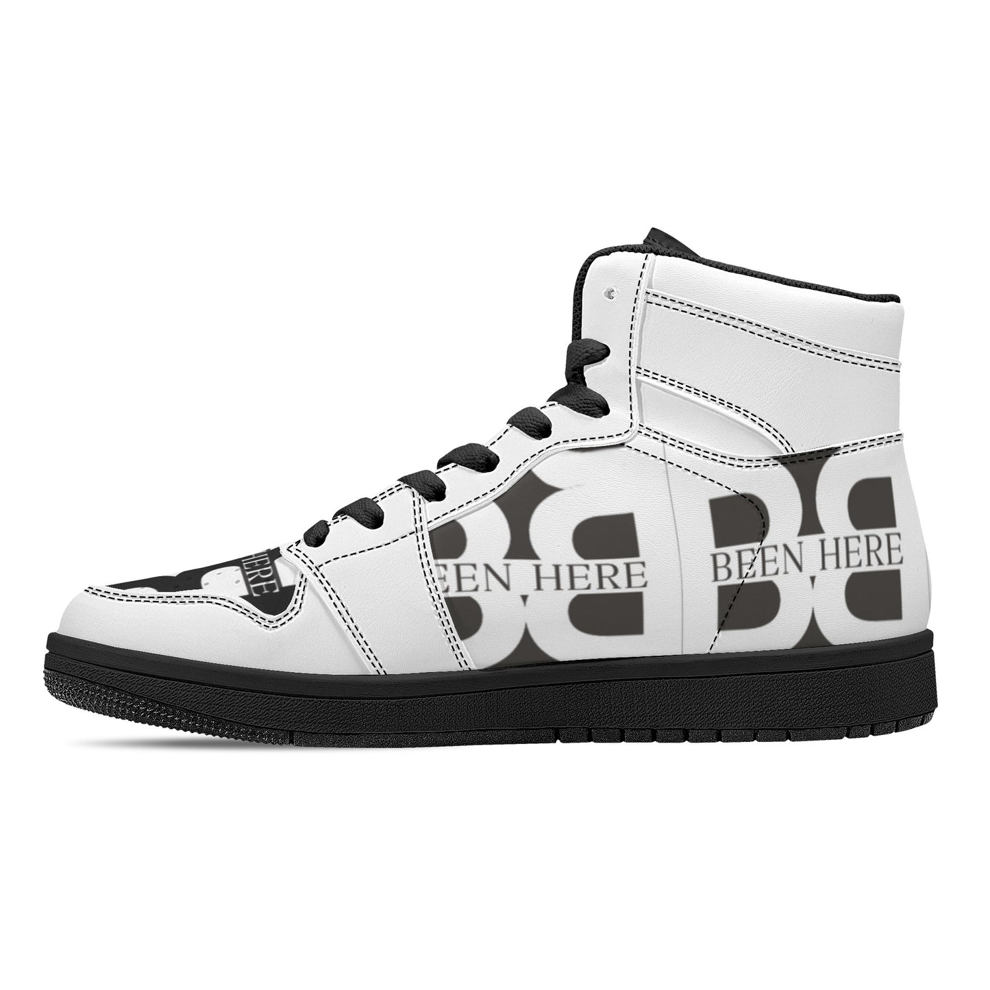 Mens High Top Leather Sneakers