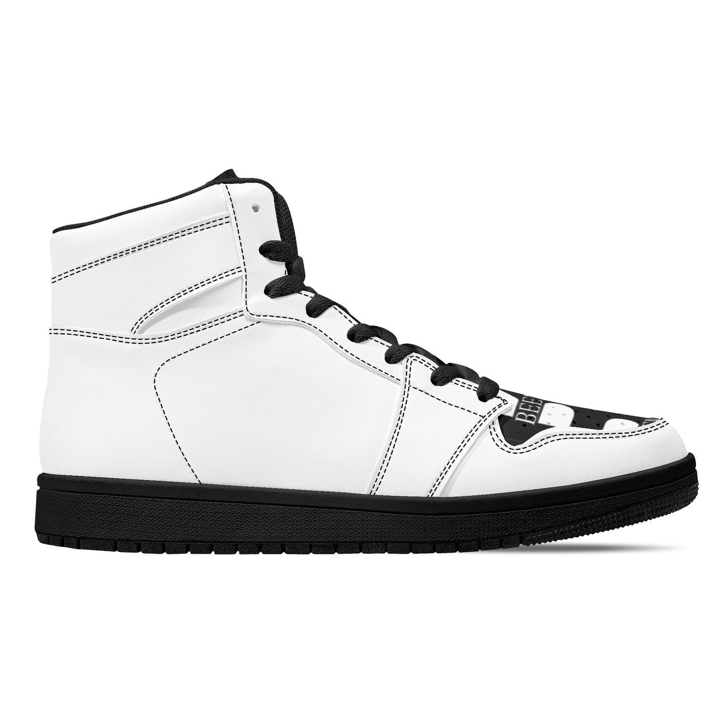 Mens High Top Leather Sneakers